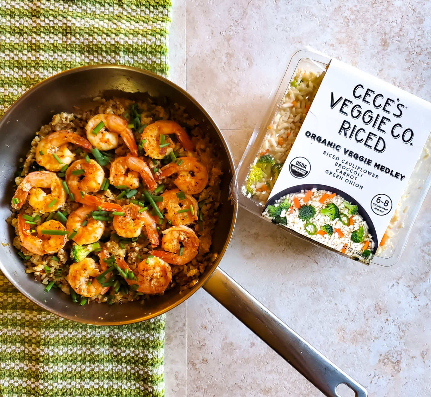 Shrimp Fried “Rice” with Ceces Veggies Co. !
